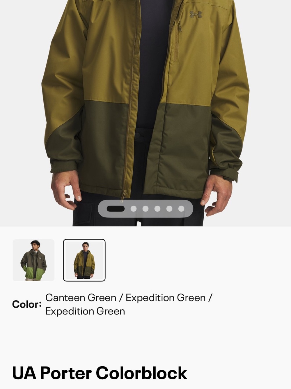 Under Armour UA Porter Colorblock Jacket - Canteen/Expedition Green